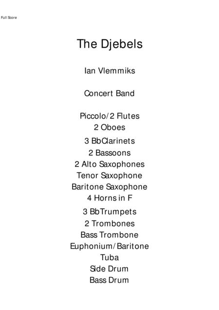 The Djebels For Concert Band Sheet Music