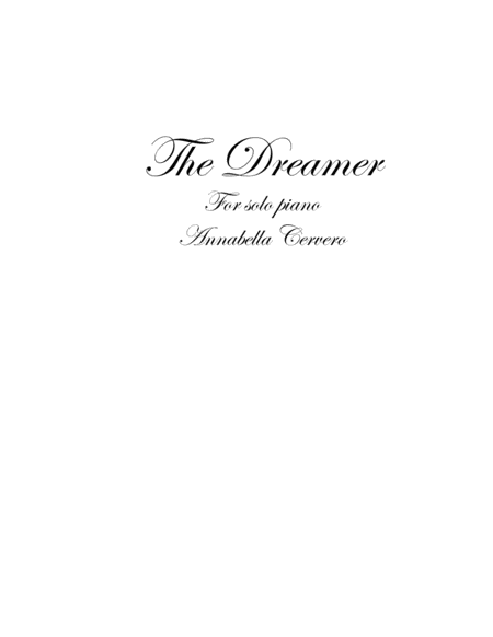 The Dreamer For Solo Piano Sheet Music