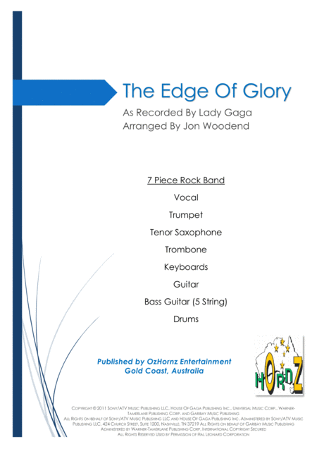 Free Sheet Music The Edge Of Glory 7 Piece Horn Chart