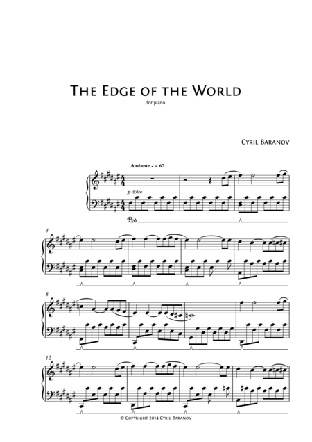 Free Sheet Music The Edge Of The World