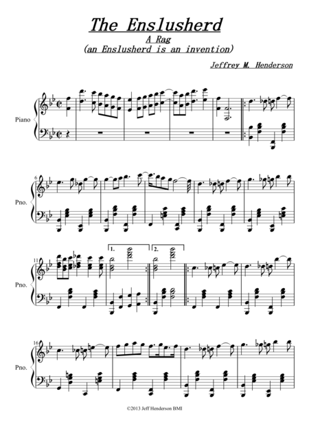 Free Sheet Music The Enslusherd