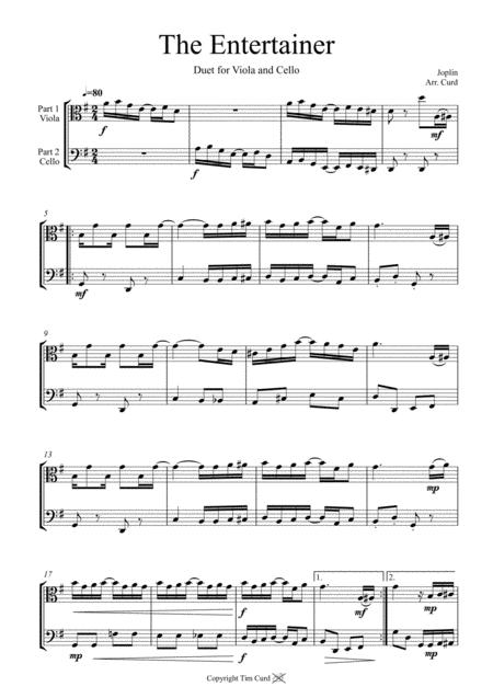 Free Sheet Music The Entertainer Duet For Viola And Cello