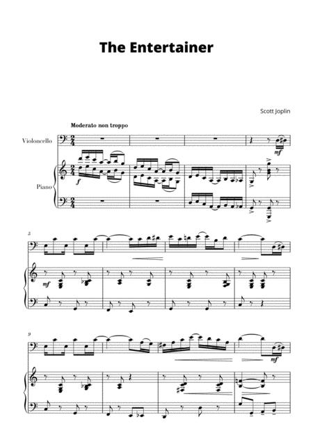 Free Sheet Music The Entertainer For Cello And Piano
