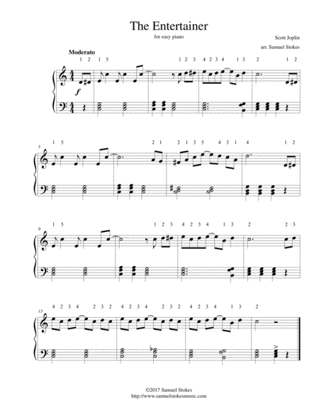 The Entertainer For Easy Piano Sheet Music