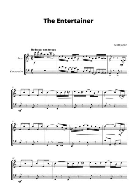 The Entertainer For Flute And Cello Sheet Music