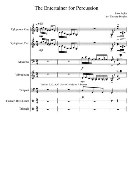 The Entertainer For Percussion Sheet Music