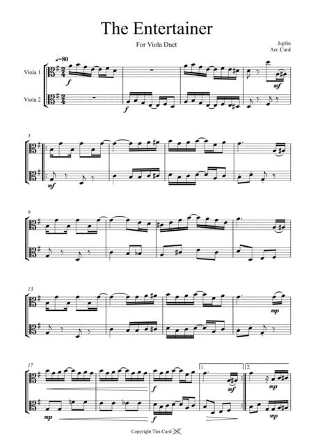 Free Sheet Music The Entertainer For Viola Duet