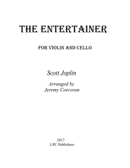 Free Sheet Music The Entertainer For Violin And Cello