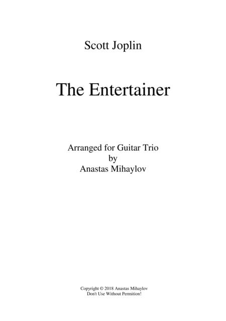 The Entertainer Guitar Trio Sheet Music