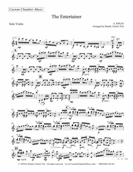 The Entertainer Solo Violin Viola Cello Sheet Music