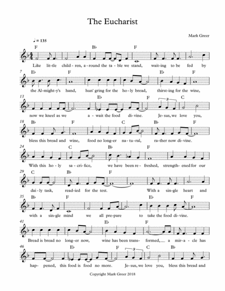 Free Sheet Music The Eucharist