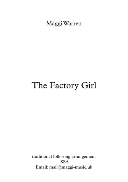 The Factory Girl Ssa Sheet Music