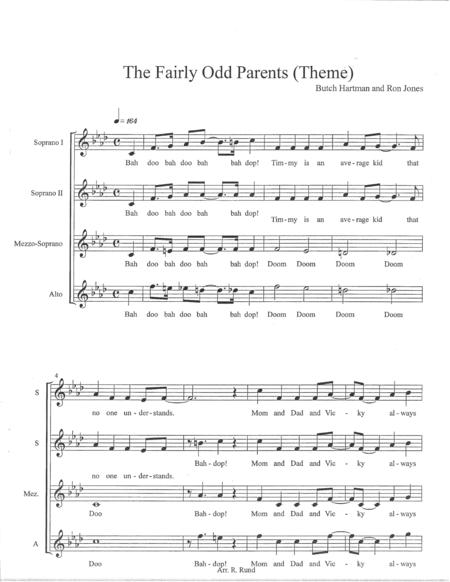 The Fairly Odd Parents Theme Ssaa Acapella Arr Robert Rund Sheet Music