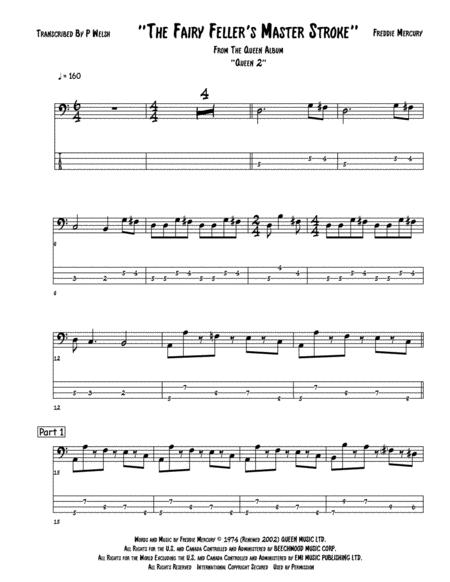 The Fairy Fellers Master Stroke Bass Guitar Tab Sheet Music