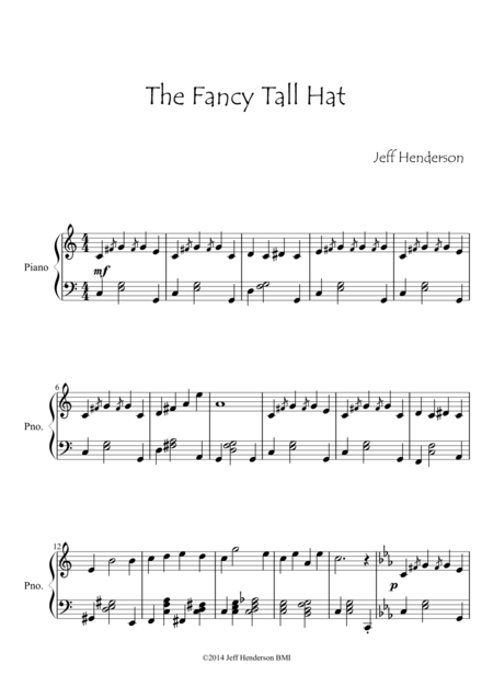 Free Sheet Music The Fancy Tall Hat