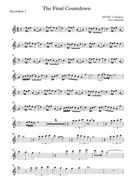 The Final Countdown Accordion Orchestra Parts Sheet Music