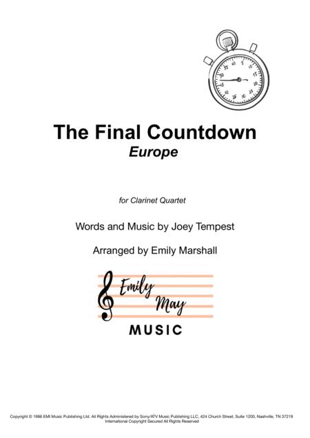 The Final Countdown Europe For Clarinet Quartet Sheet Music