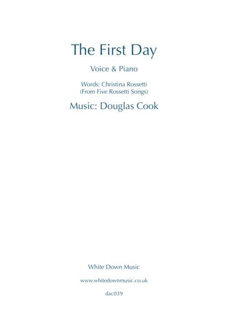 Free Sheet Music The First Day