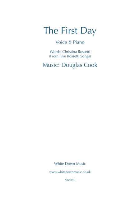 The First Day Sheet Music