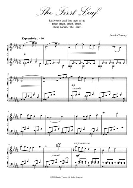 Free Sheet Music The First Leaf
