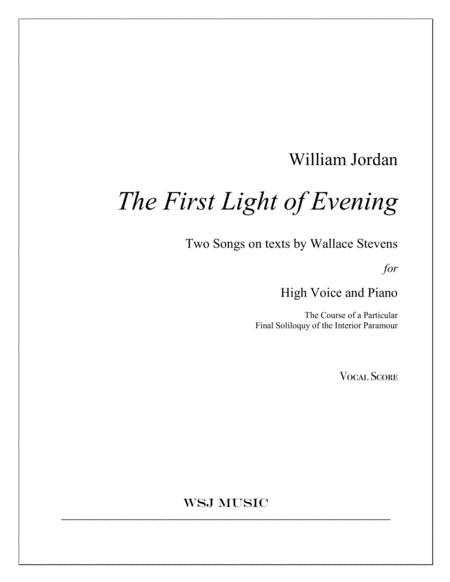 The First Light Of Evening Sheet Music