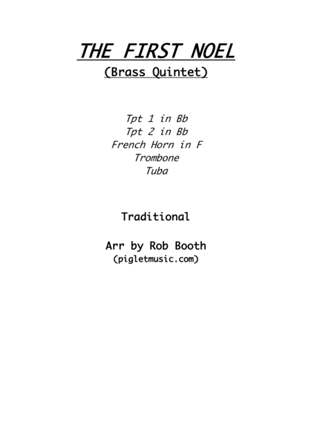 The First Noel Brass Quintet Sheet Music