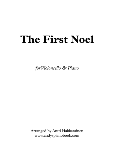 Free Sheet Music The First Noel Cello Piano