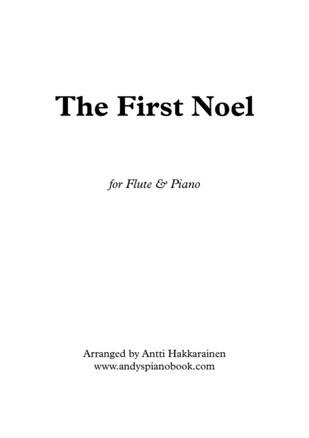 The First Noel Flute Piano Sheet Music