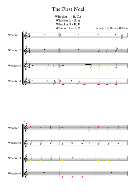 The First Noel For 8 Notes Diatonic Boomwhackers Sheet Music