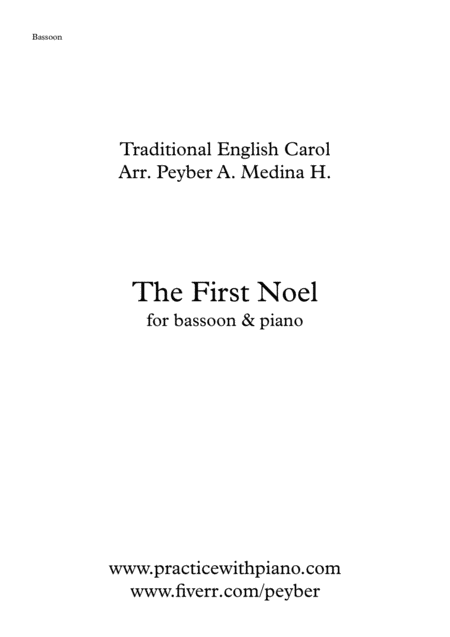 Free Sheet Music The First Noel For Bassoon And Piano