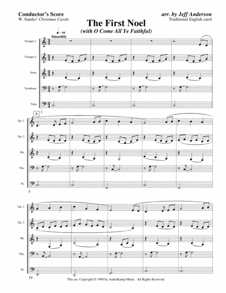 The First Noel For Brass Quintet Sheet Music