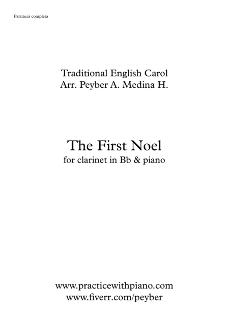 The First Noel For Clarinet In Bb And Piano Sheet Music