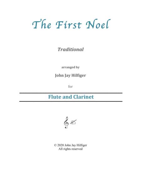 Free Sheet Music The First Noel For Flute And Clarinet