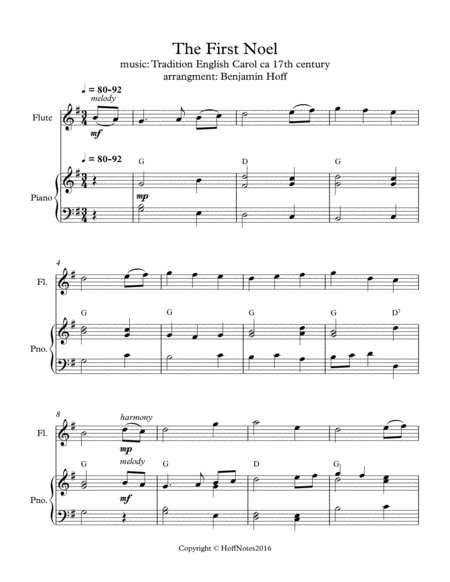 The First Noel For Flute And Piano Sheet Music