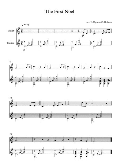 Free Sheet Music The First Noel For Violin Guitar