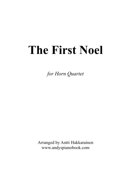 Free Sheet Music The First Noel Horn Quartet