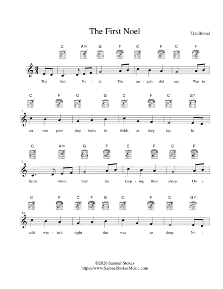 The First Noel Lead Sheet In C Major Sheet Music