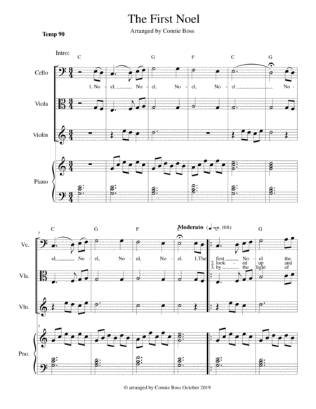 Free Sheet Music The First Noel Strings And Piano