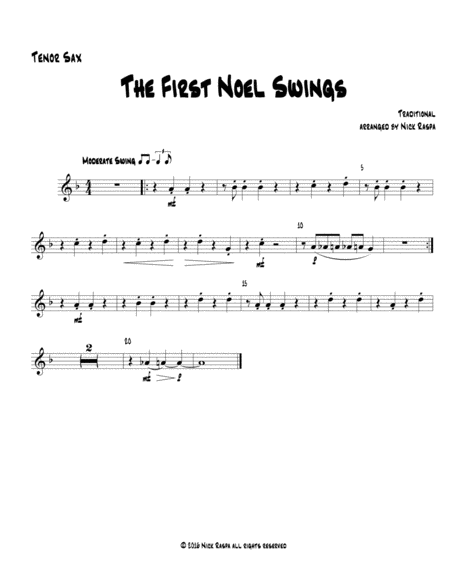 The First Noel Swings Tenor Sax Part Sheet Music