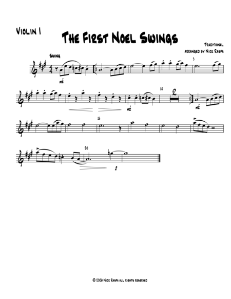 The First Noel Swings Violin 1 Part Sheet Music