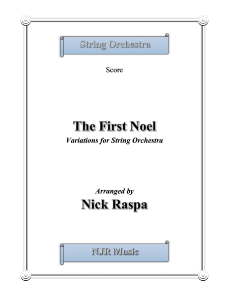 The First Noel Variations For String Orchestra Score Sheet Music