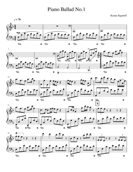 The First Piano Ballad Sheet Music