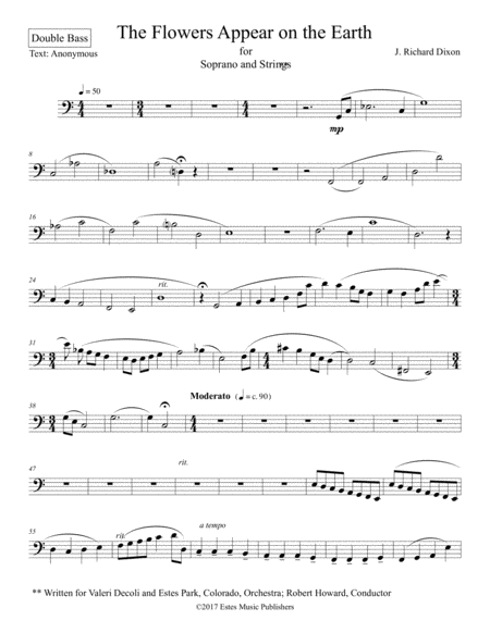 The Flowers Appear On The Earth Double Bass Sheet Music