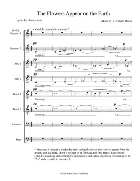 The Flowers Appear On The Earth For Ssaattbb A Cappella Sheet Music