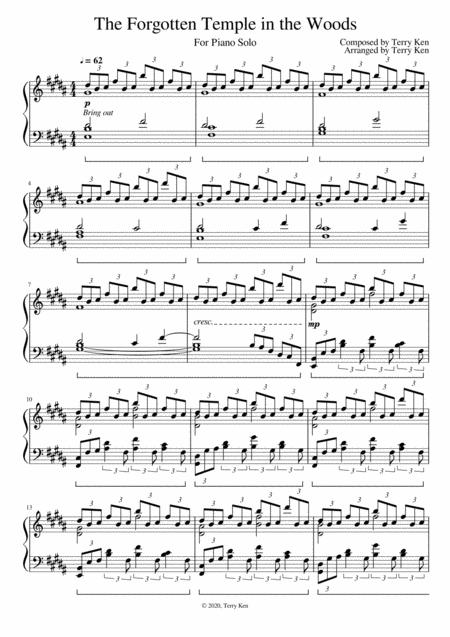 The Forgotten Temple In The Woods Piano Solo Sheet Music