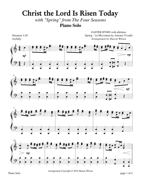 Free Sheet Music The Four Seasons Hymn Medleys Christ The Lord Is Risen Today