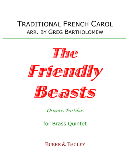 The Friendly Beasts Orientis Partibus Sheet Music