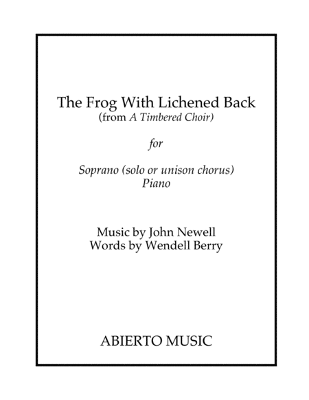 The Frog With Lichened Back Sheet Music