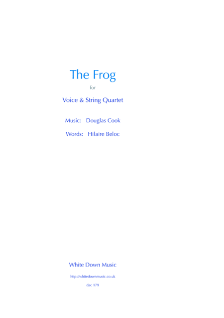 The Frog Sheet Music