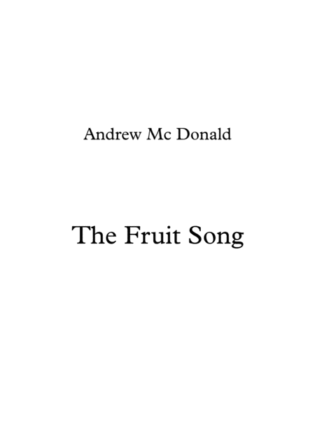 The Fruit Song Sheet Music